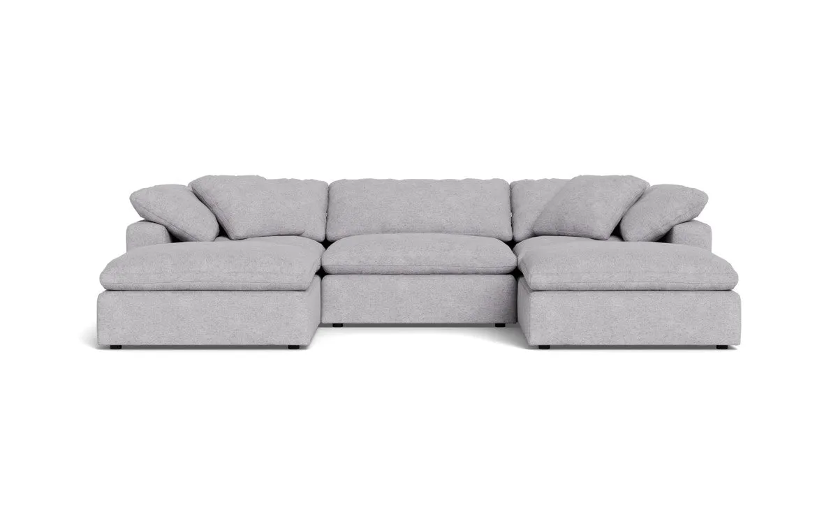 Fluffy 3 Piece Sofa W/Double Ottoman