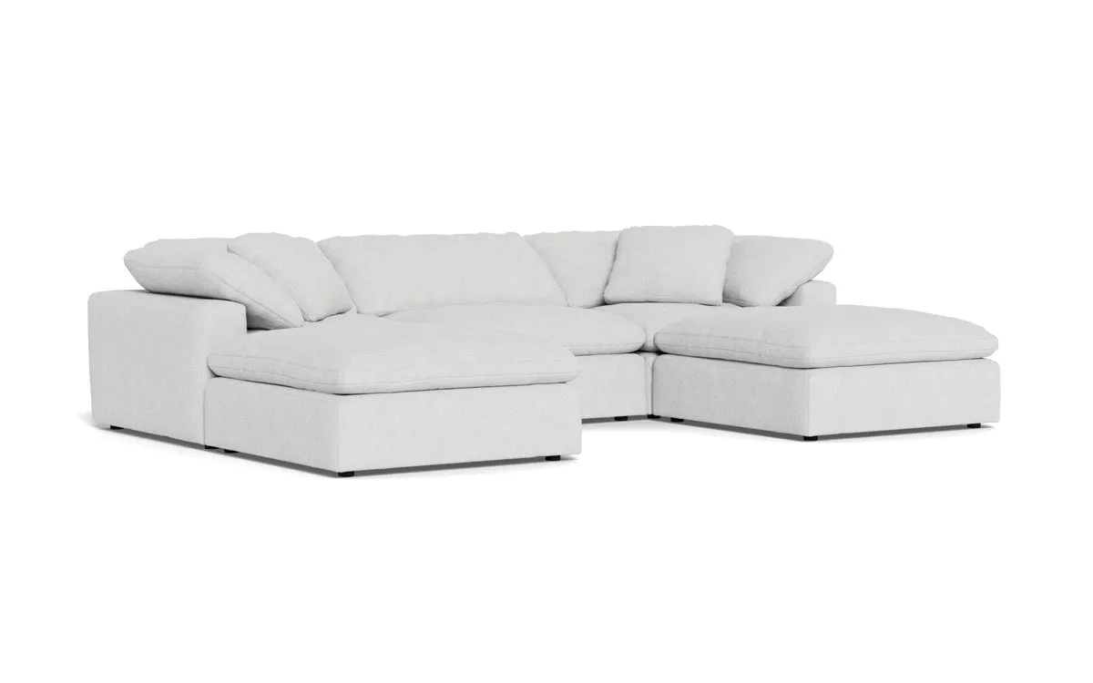 Fluffy 3 Piece Sofa W/Double Ottoman