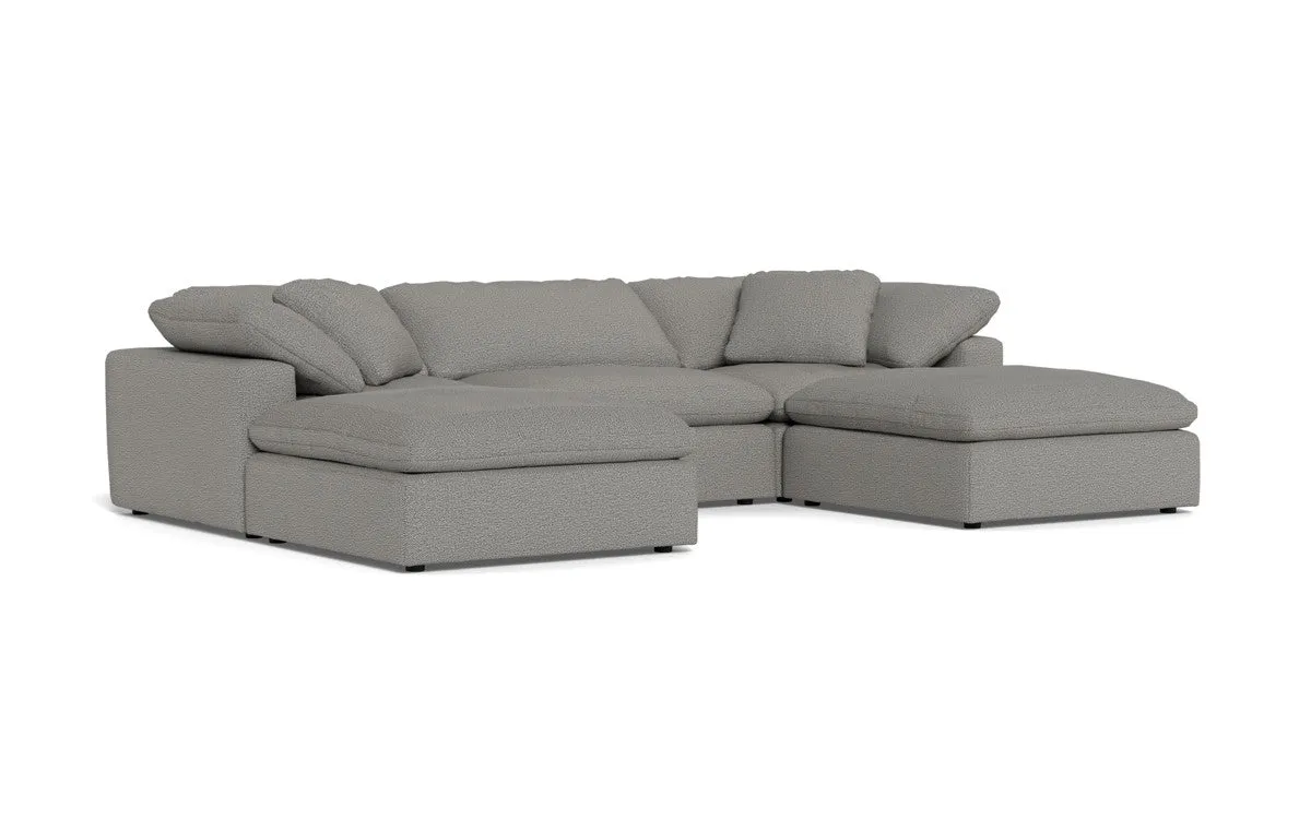 Fluffy 3 Piece Sofa W/Double Ottoman