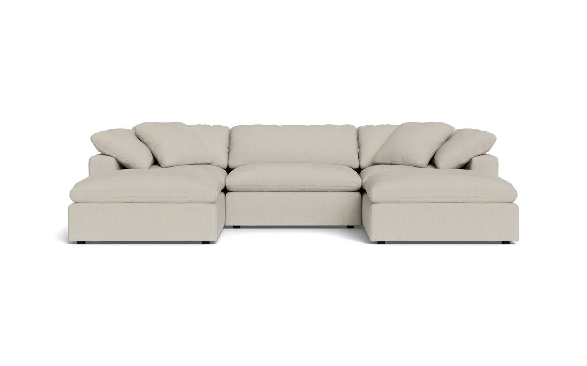 Fluffy 3 Piece Sofa W/Double Ottoman