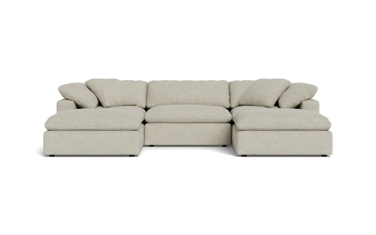 Fluffy 3 Piece Sofa W/Double Ottoman