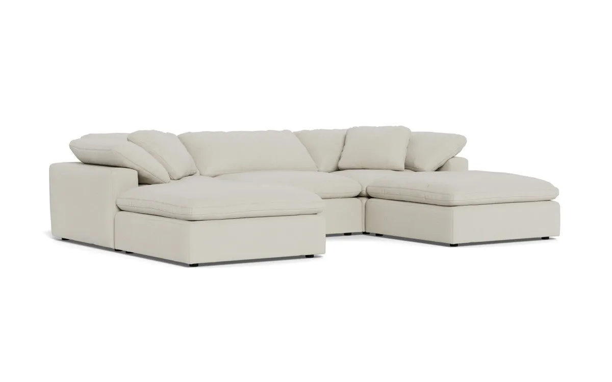Fluffy 3 Piece Sofa W/Double Ottoman