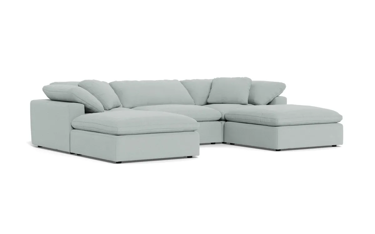 Fluffy 3 Piece Sofa W/Double Ottoman