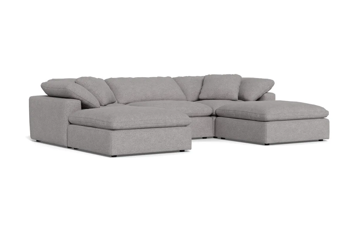 Fluffy 3 Piece Sofa W/Double Ottoman