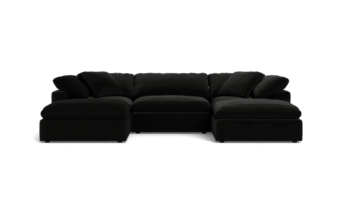 Fluffy 3 Piece Sofa W/Double Ottoman