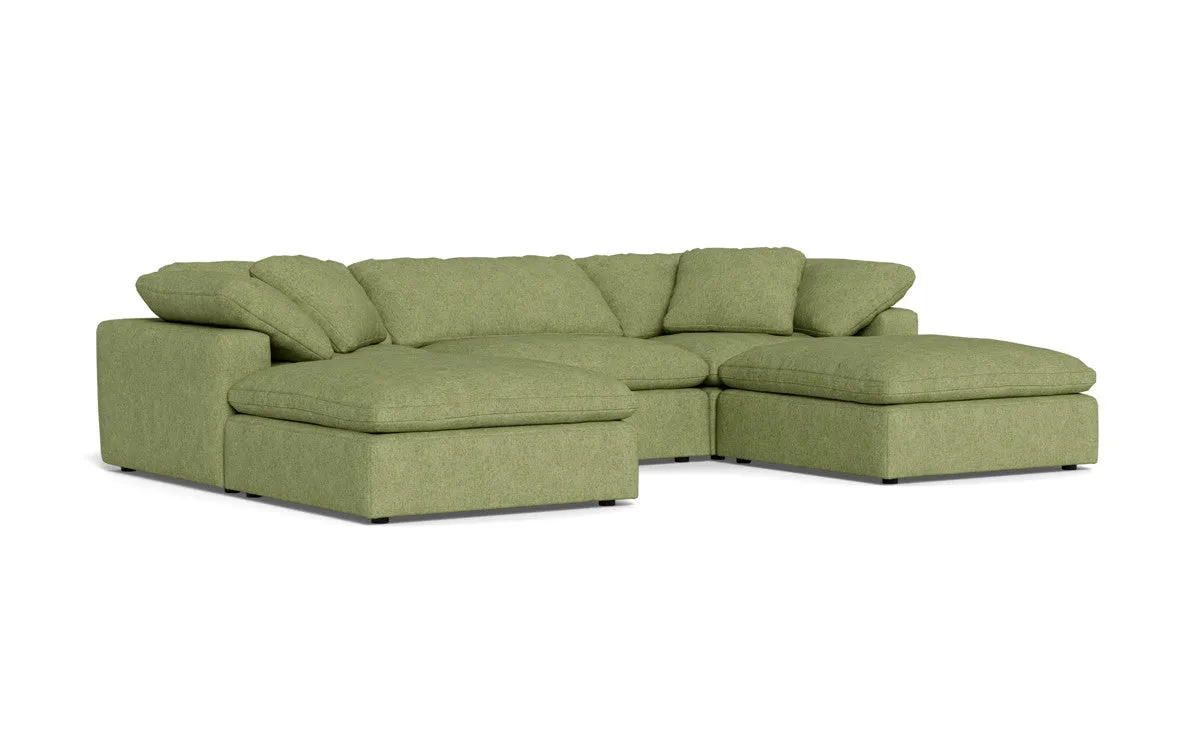 Fluffy 3 Piece Sofa W/Double Ottoman