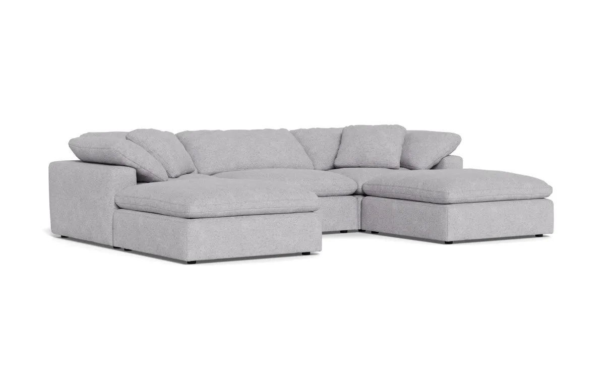 Fluffy 3 Piece Sofa W/Double Ottoman