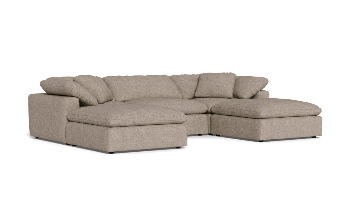 Fluffy 3 Piece Sofa W/Double Ottoman