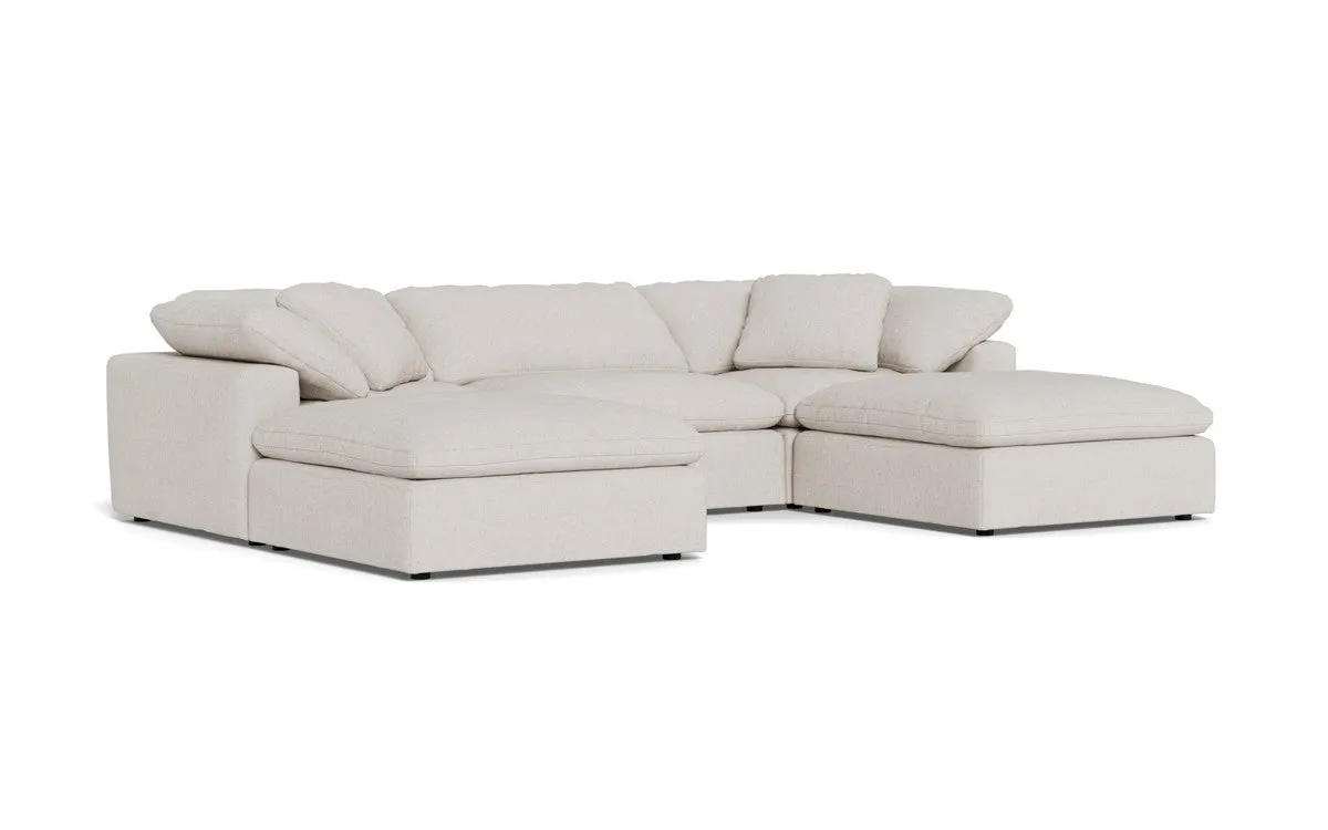 Fluffy 3 Piece Sofa W/Double Ottoman