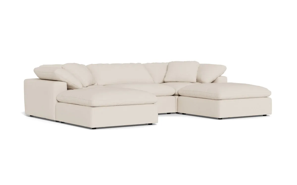 Fluffy 3 Piece Sofa W/Double Ottoman