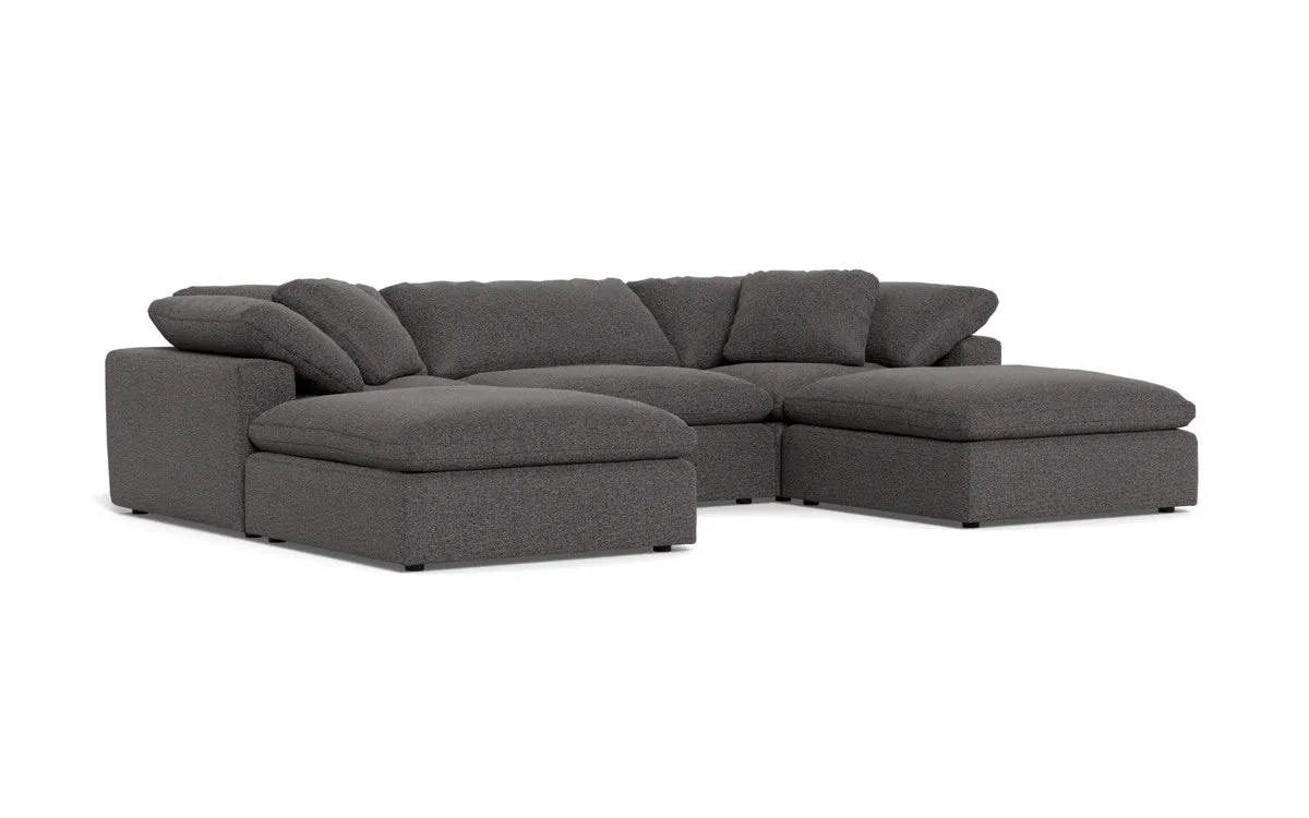 Fluffy 3 Piece Sofa W/Double Ottoman
