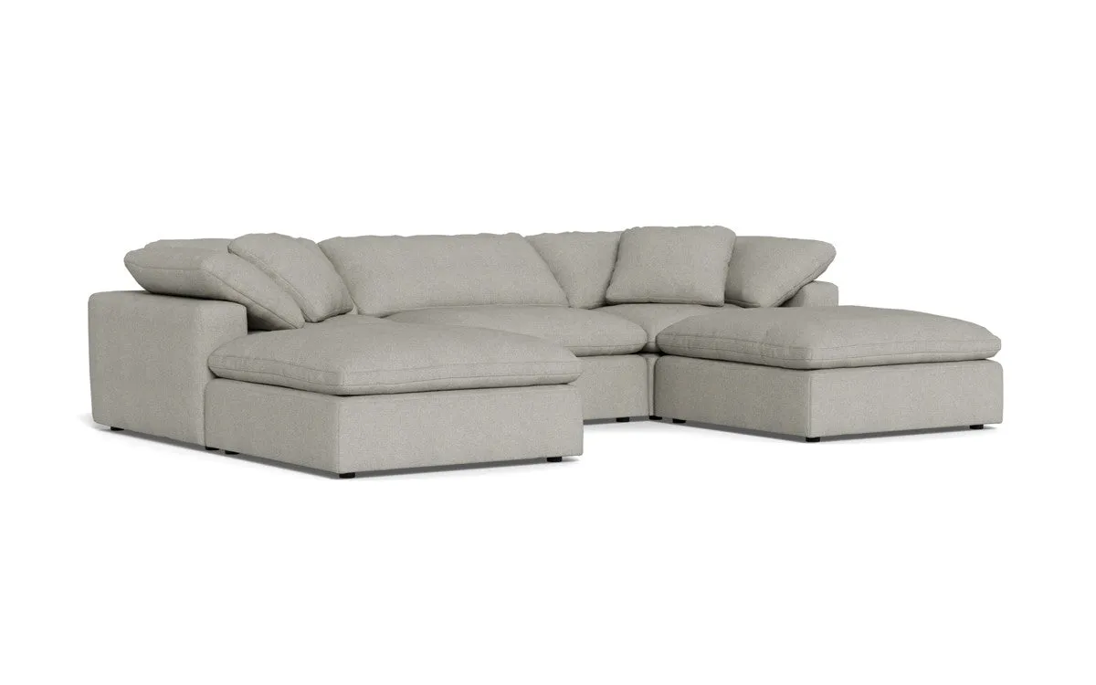 Fluffy 3 Piece Sofa W/Double Ottoman