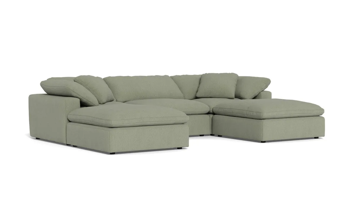 Fluffy 3 Piece Sofa W/Double Ottoman