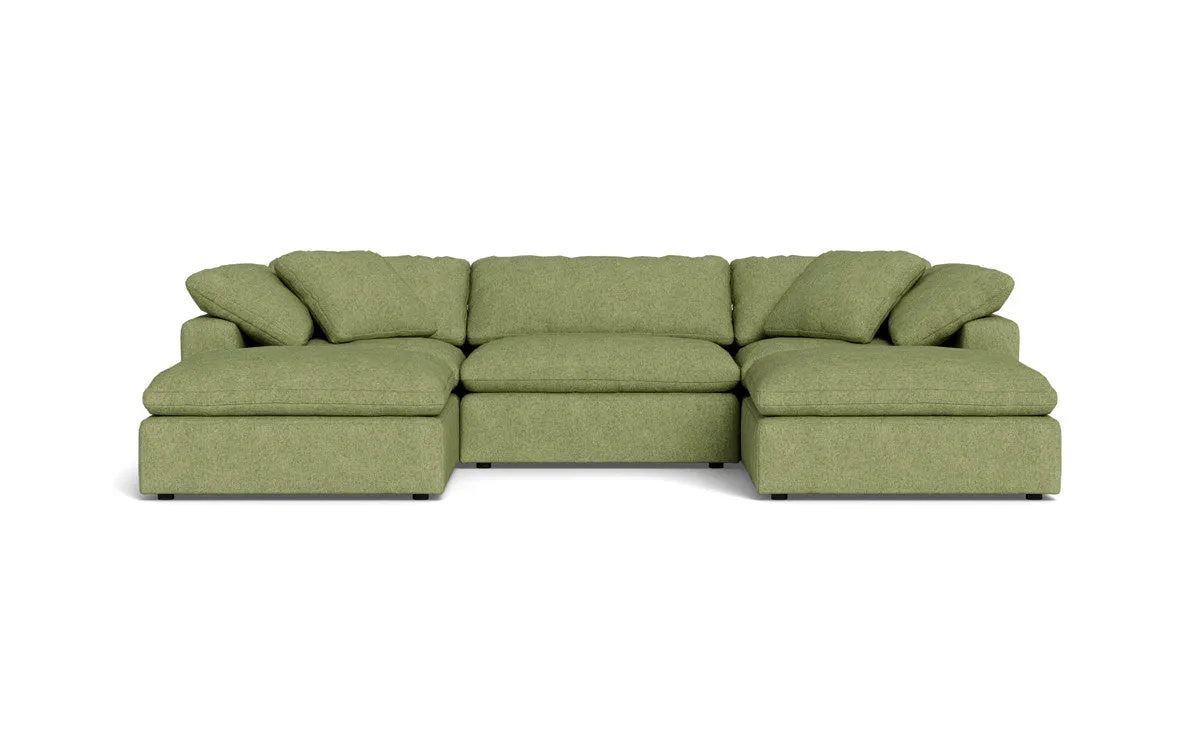 Fluffy 3 Piece Sofa W/Double Ottoman