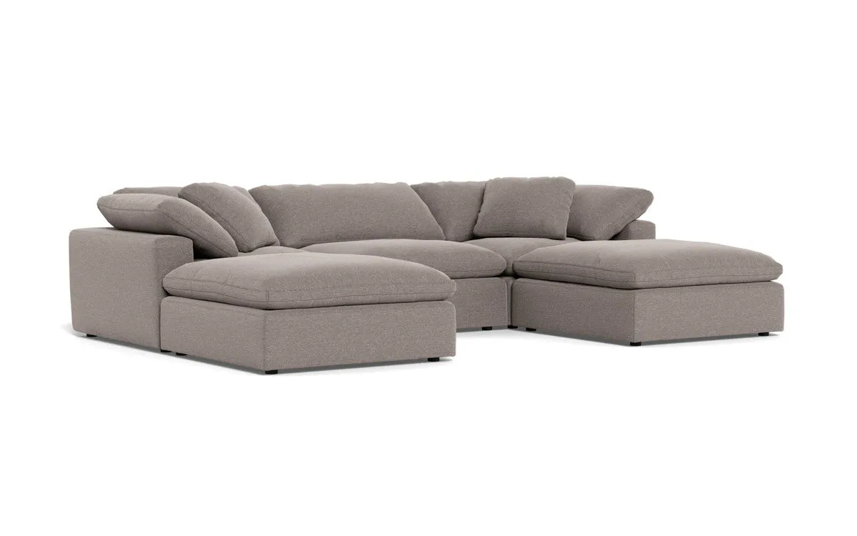 Fluffy 3 Piece Sofa W/Double Ottoman