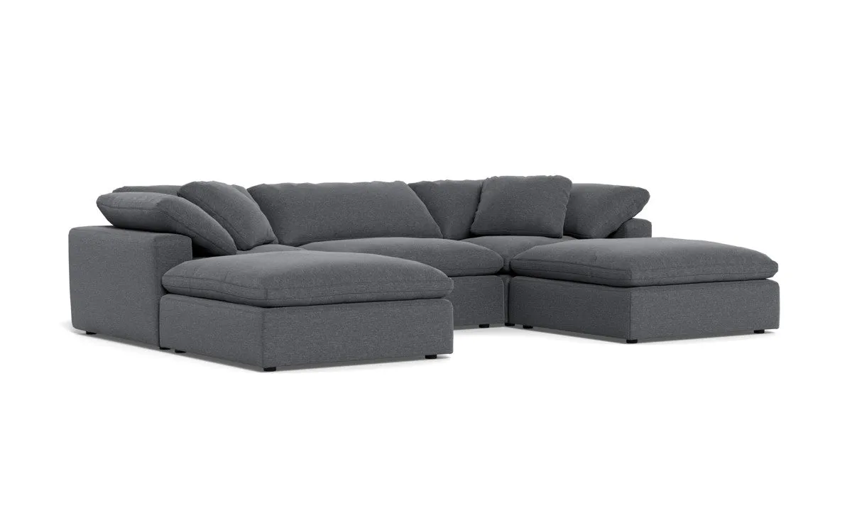 Fluffy 3 Piece Sofa W/Double Ottoman