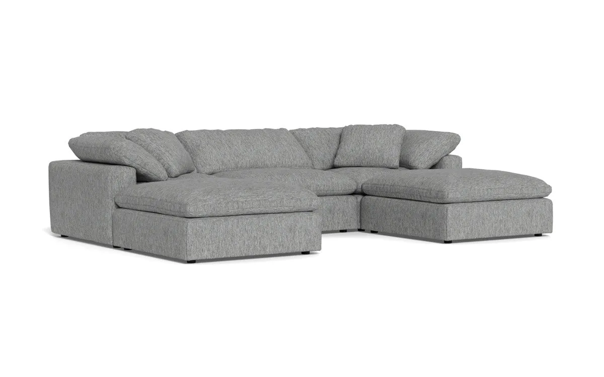 Fluffy 3 Piece Sofa W/Double Ottoman