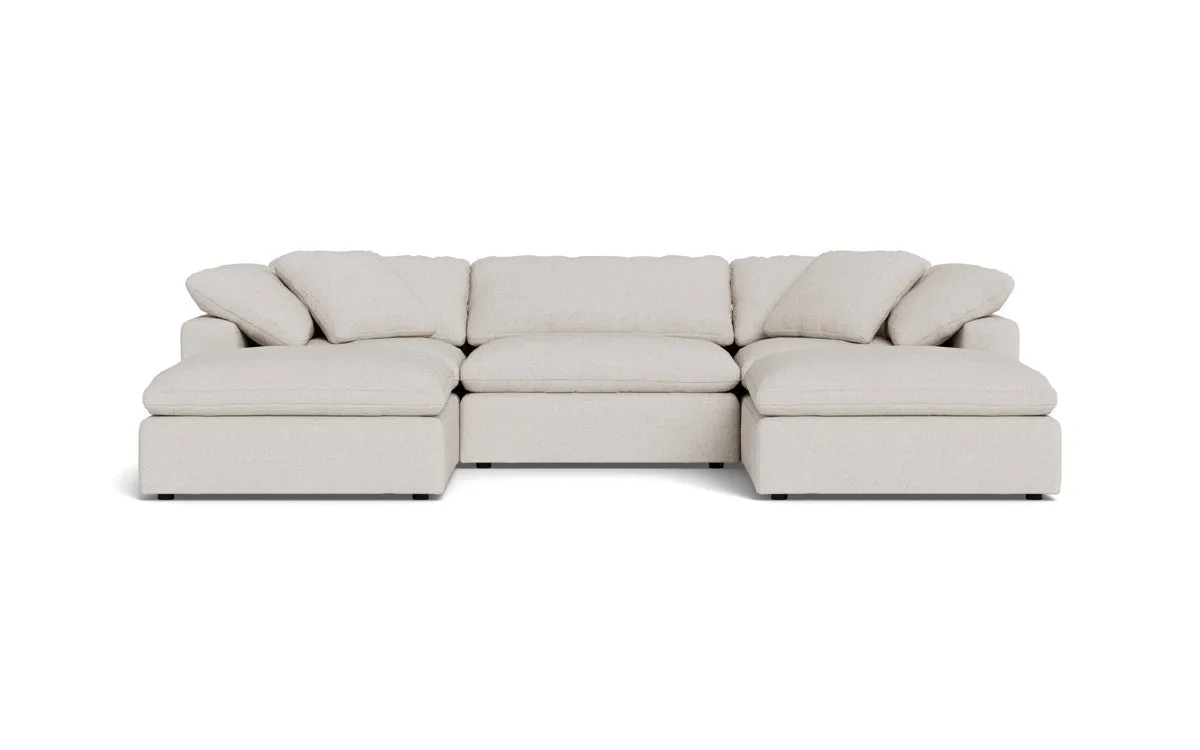 Fluffy 3 Piece Sofa W/Double Ottoman