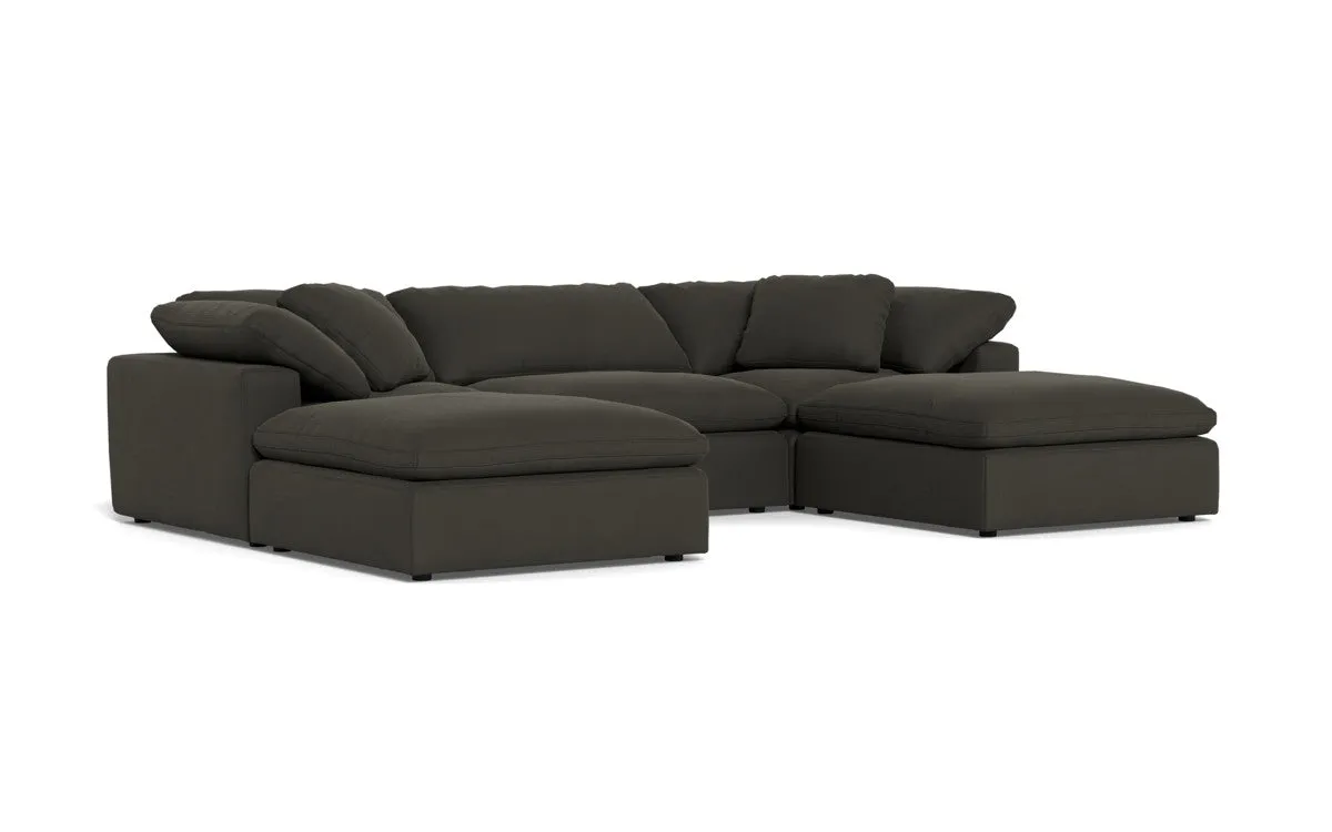 Fluffy 3 Piece Sofa W/Double Ottoman
