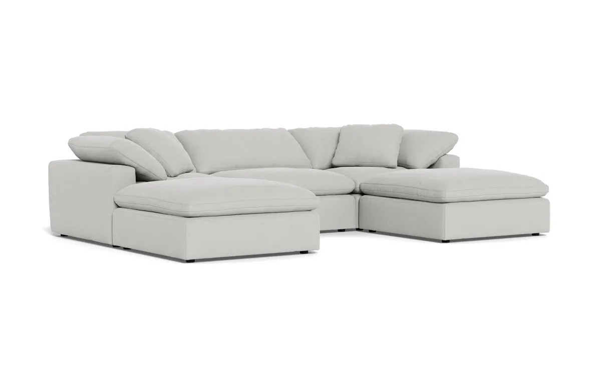 Fluffy 3 Piece Sofa W/Double Ottoman