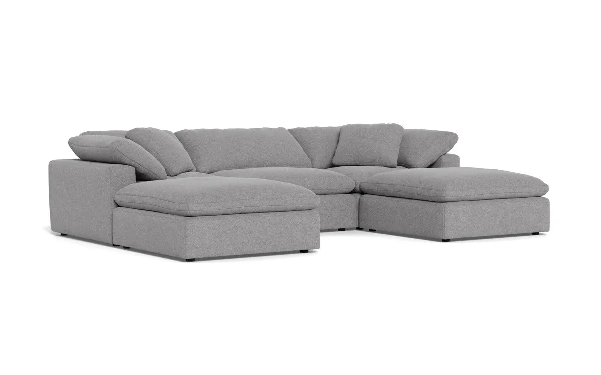 Fluffy 3 Piece Sofa W/Double Ottoman