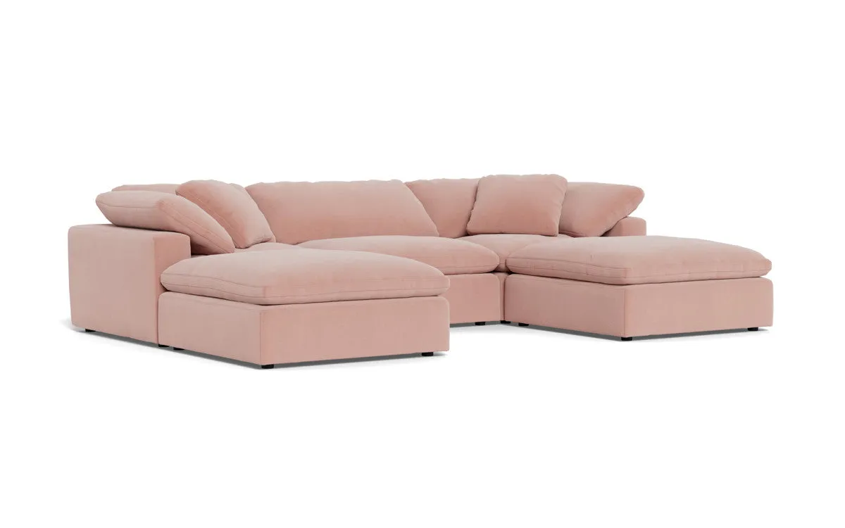 Fluffy 3 Piece Sofa W/Double Ottoman