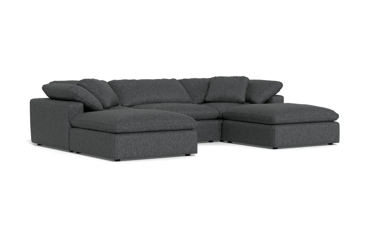 Fluffy 3 Piece Sofa W/Double Ottoman
