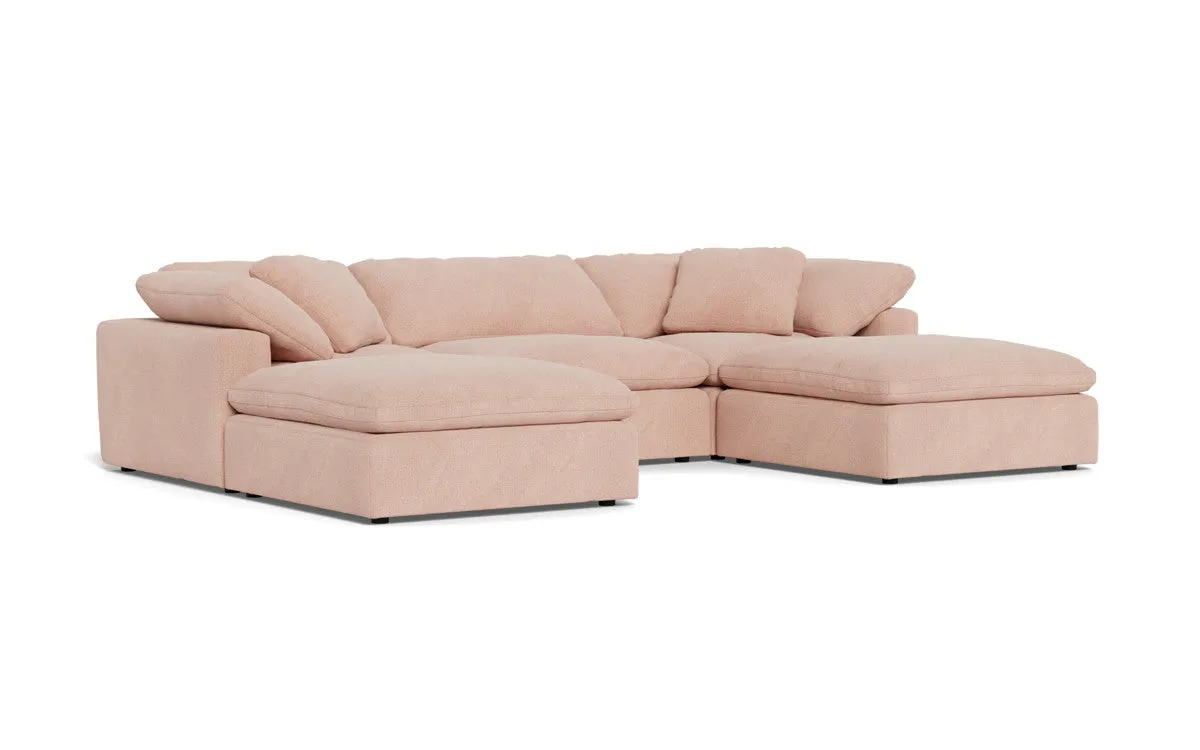 Fluffy 3 Piece Sofa W/Double Ottoman