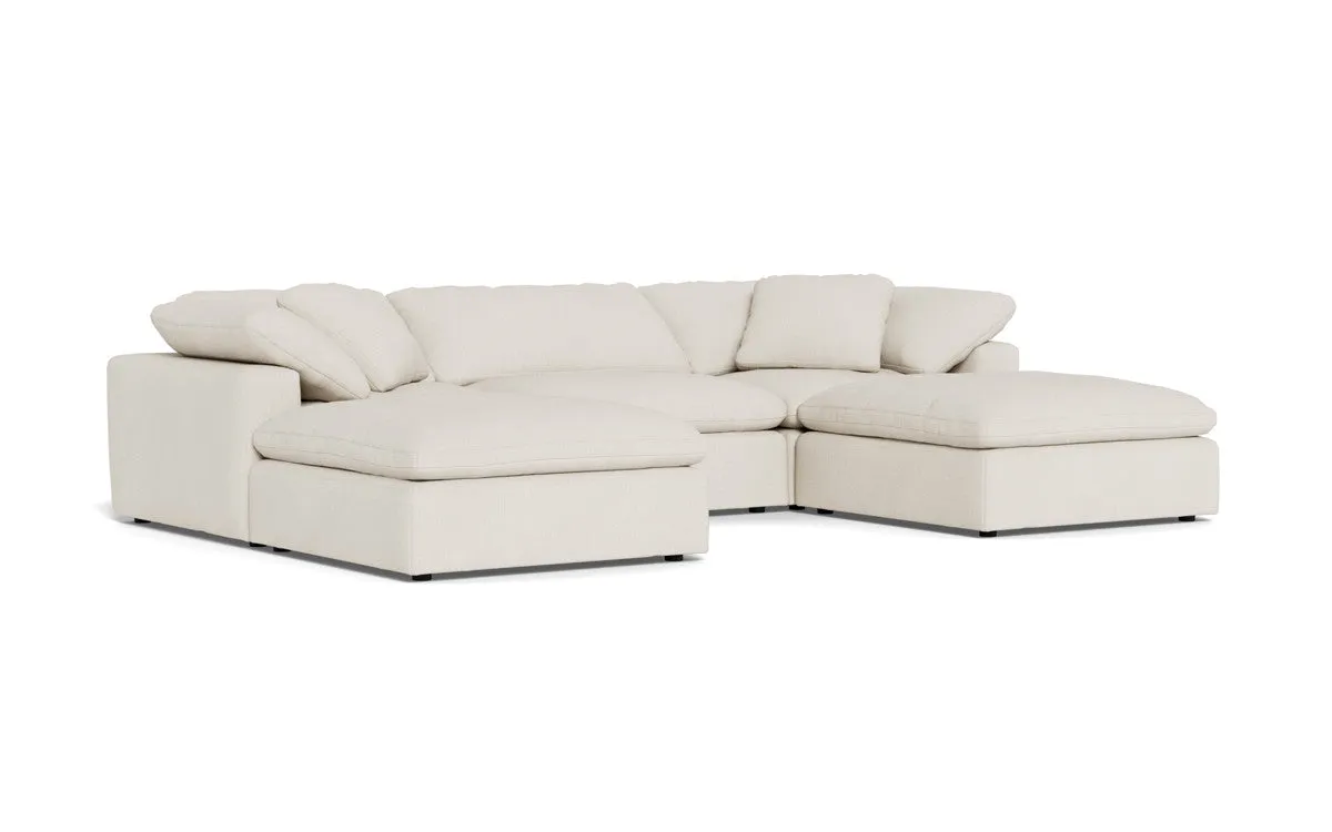 Fluffy 3 Piece Sofa W/Double Ottoman