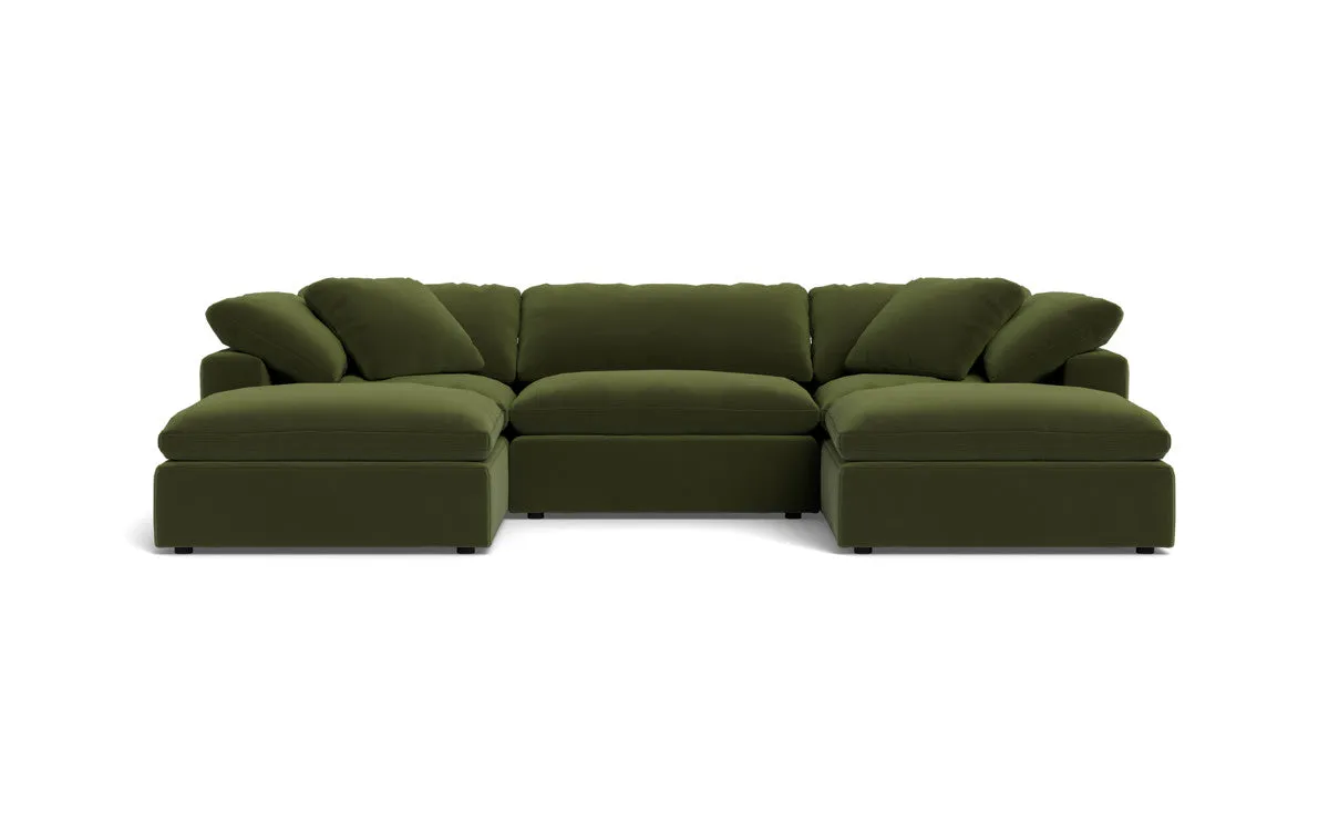 Fluffy 3 Piece Sofa W/Double Ottoman