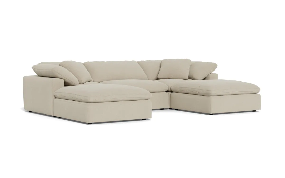 Fluffy 3 Piece Sofa W/Double Ottoman