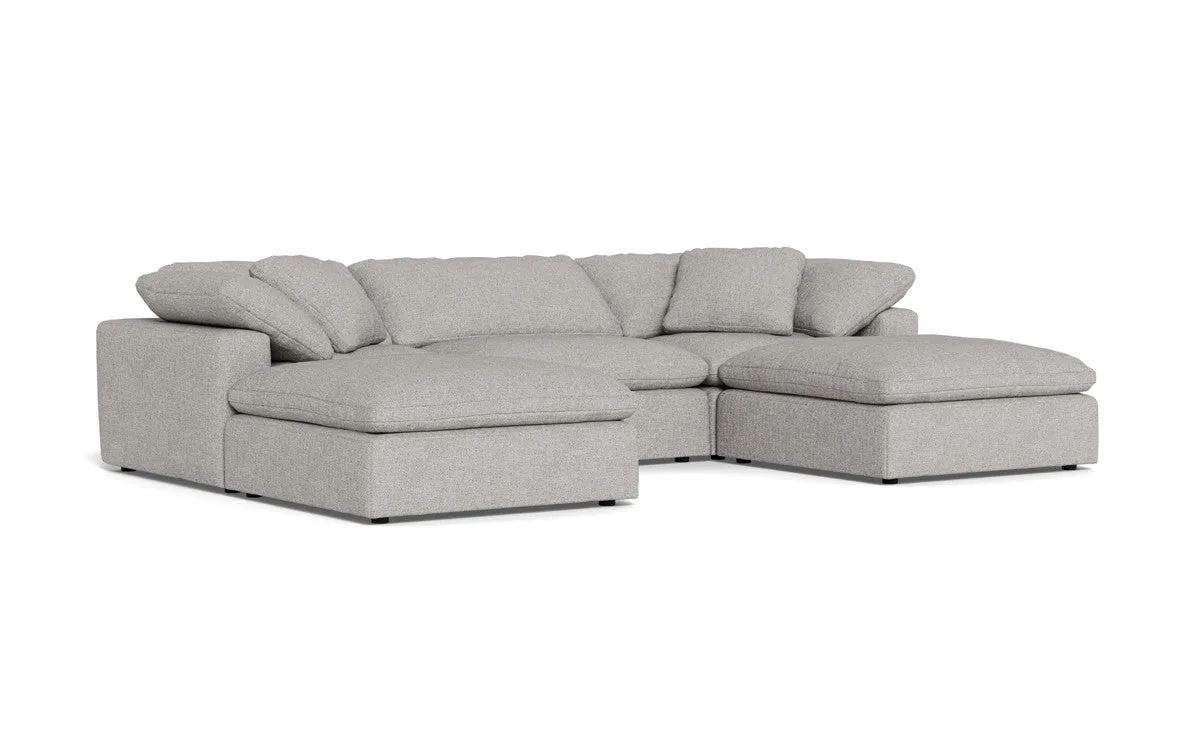 Fluffy 3 Piece Sofa W/Double Ottoman