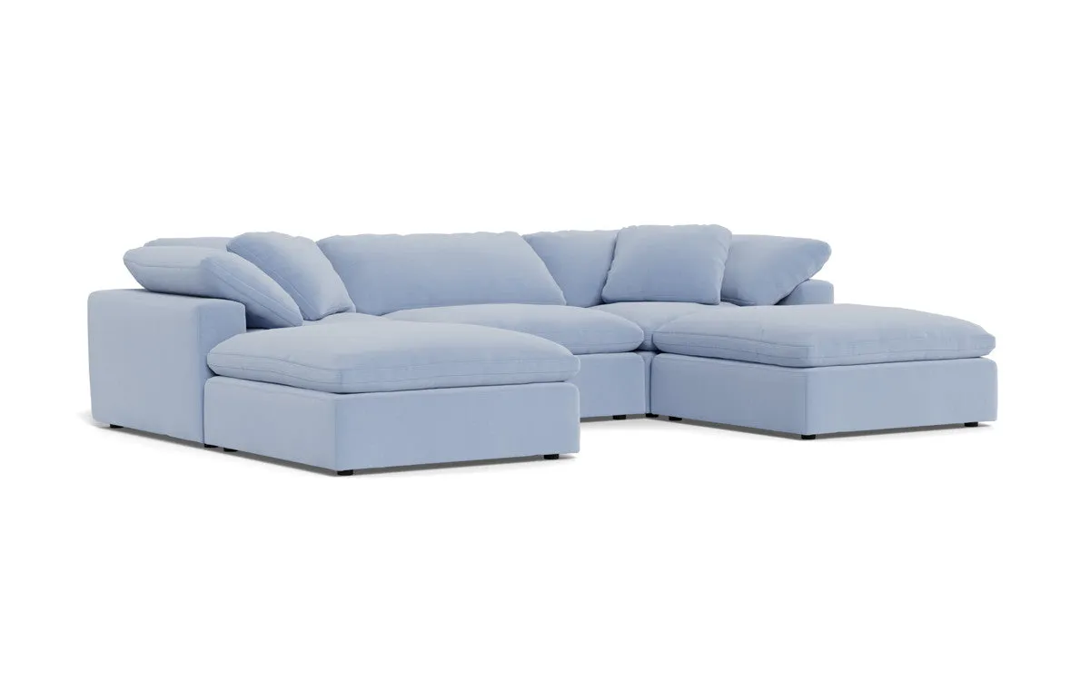 Fluffy 3 Piece Sofa W/Double Ottoman