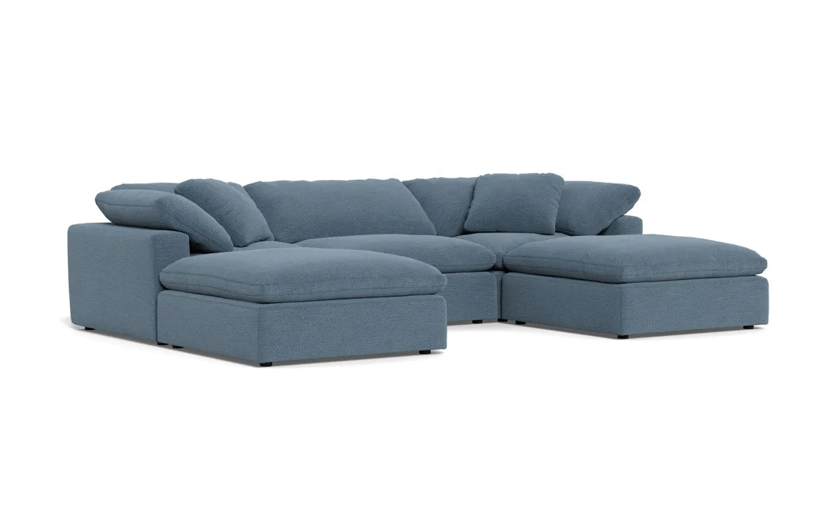 Fluffy 3 Piece Sofa W/Double Ottoman
