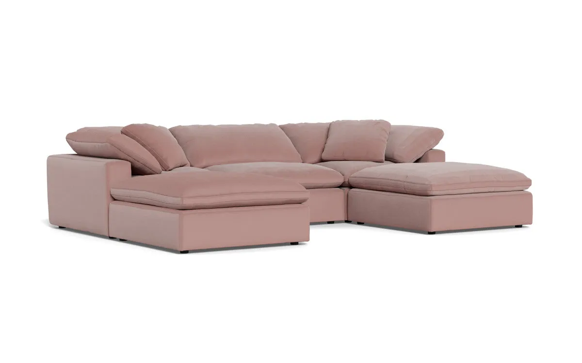 Fluffy 3 Piece Sofa W/Double Ottoman