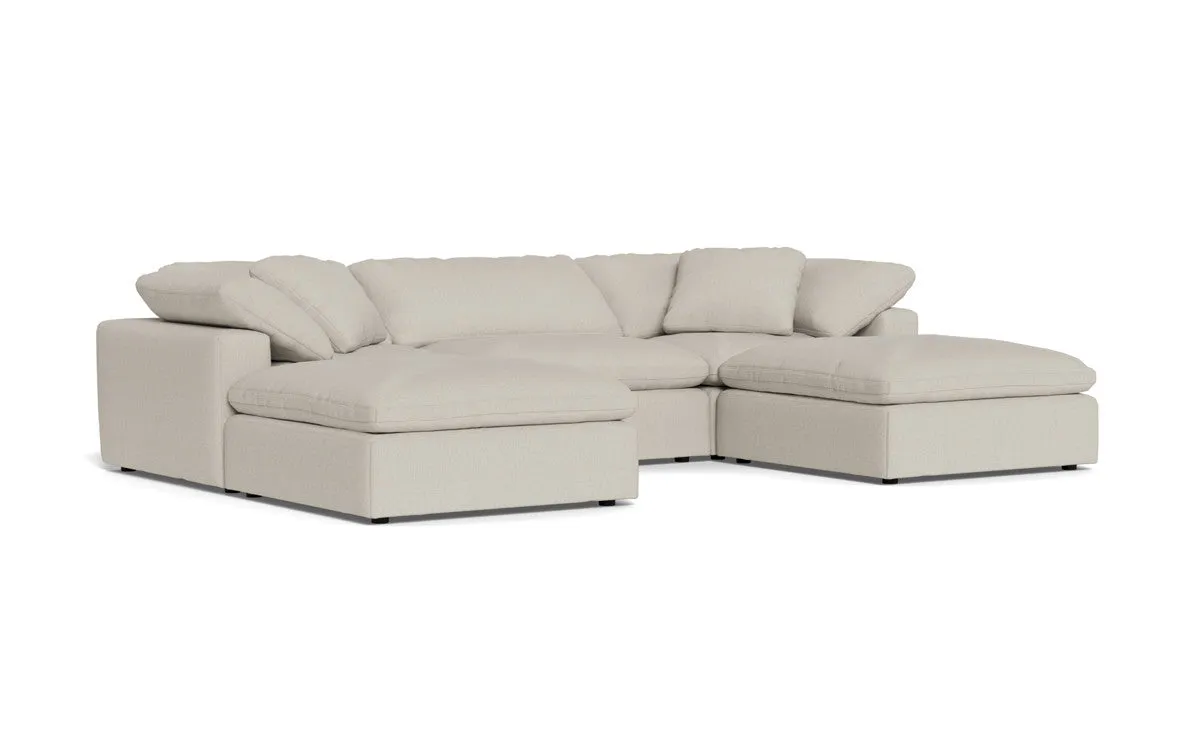 Fluffy 3 Piece Sofa W/Double Ottoman