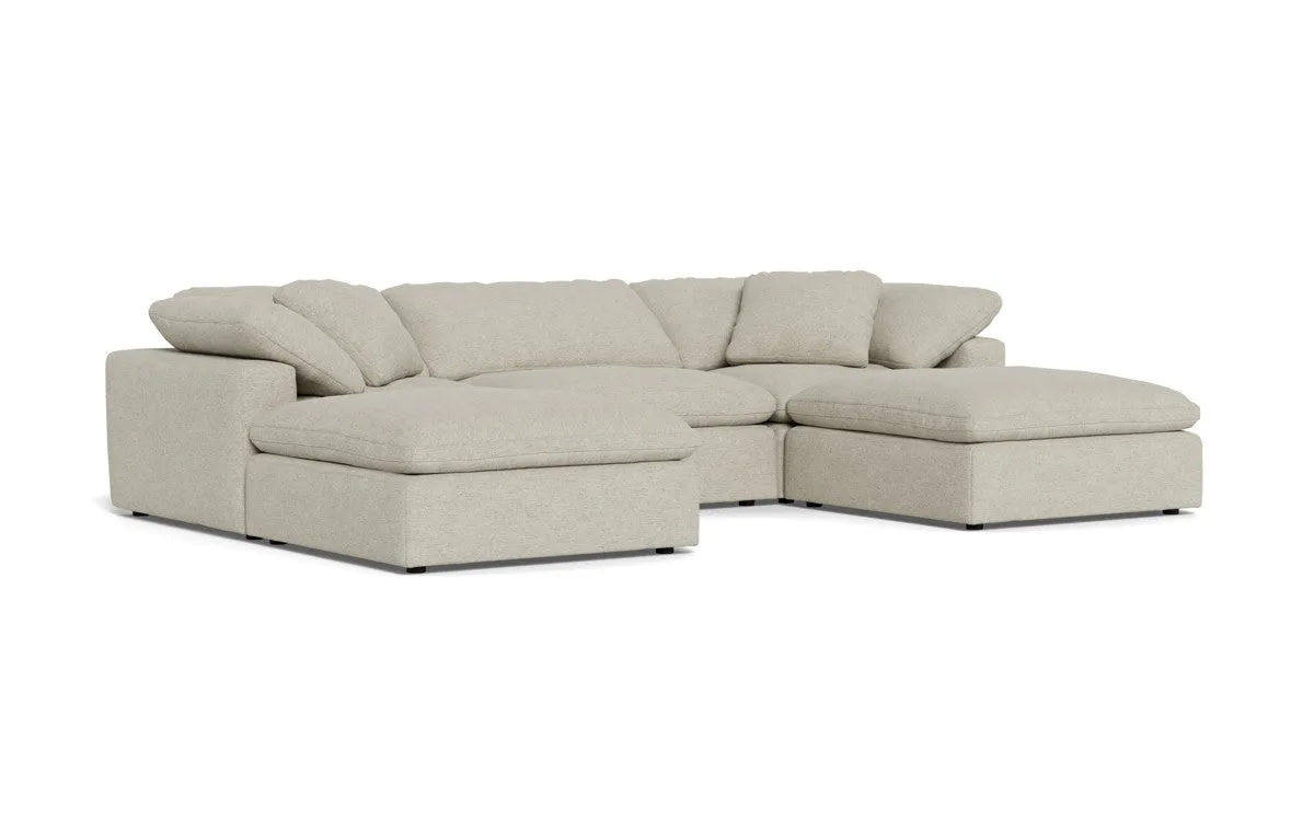 Fluffy 3 Piece Sofa W/Double Ottoman