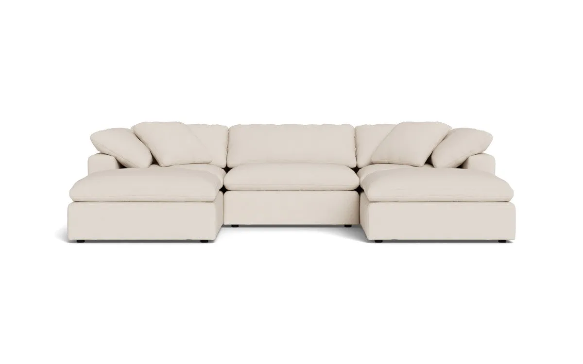 Fluffy 3 Piece Sofa W/Double Ottoman