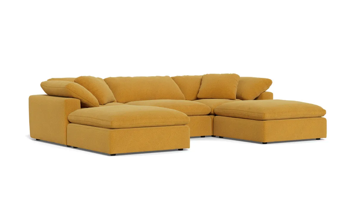 Fluffy 3 Piece Sofa W/Double Ottoman