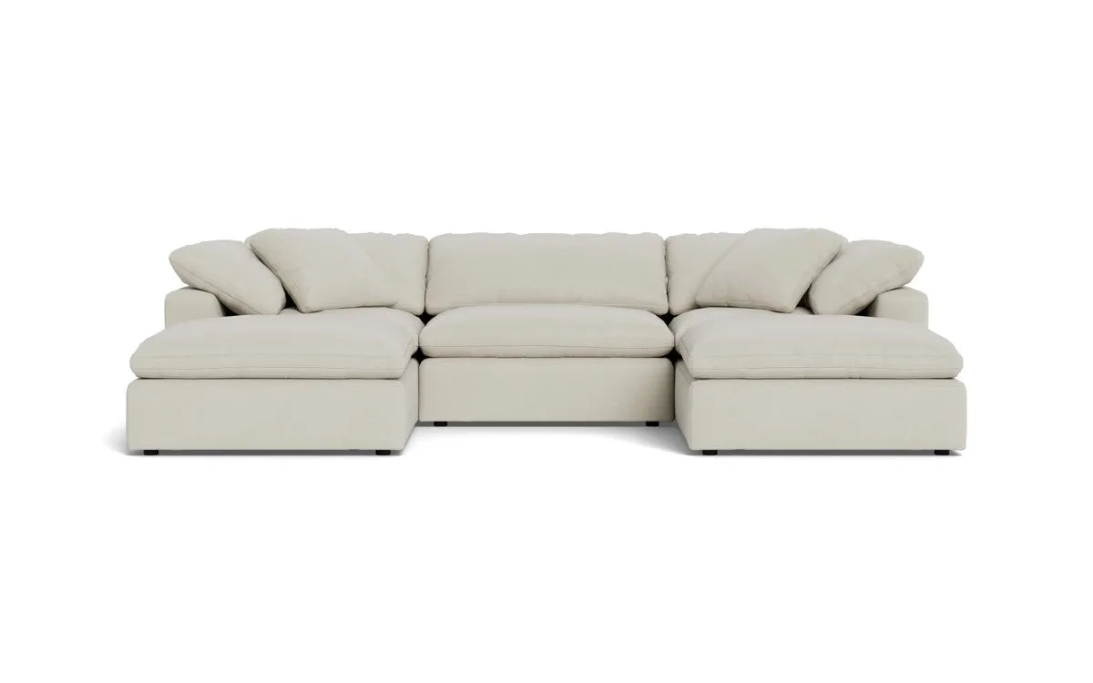 Fluffy 3 Piece Sofa W/Double Ottoman