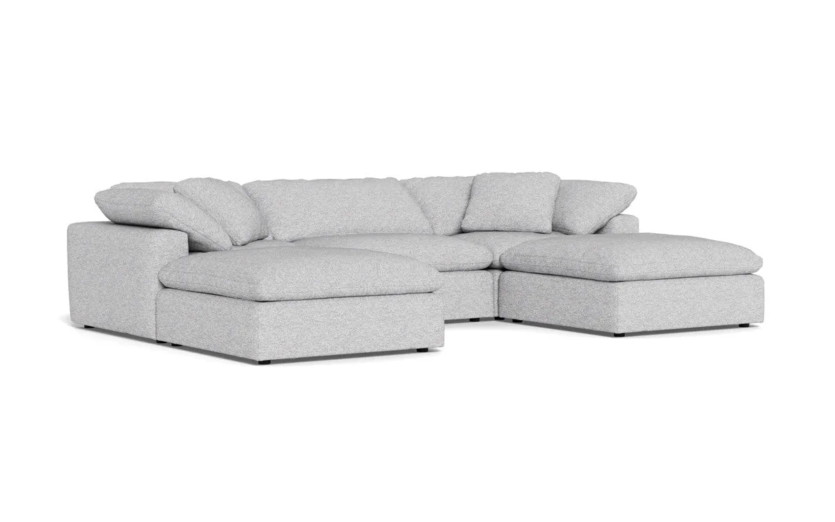 Fluffy 3 Piece Sofa W/Double Ottoman