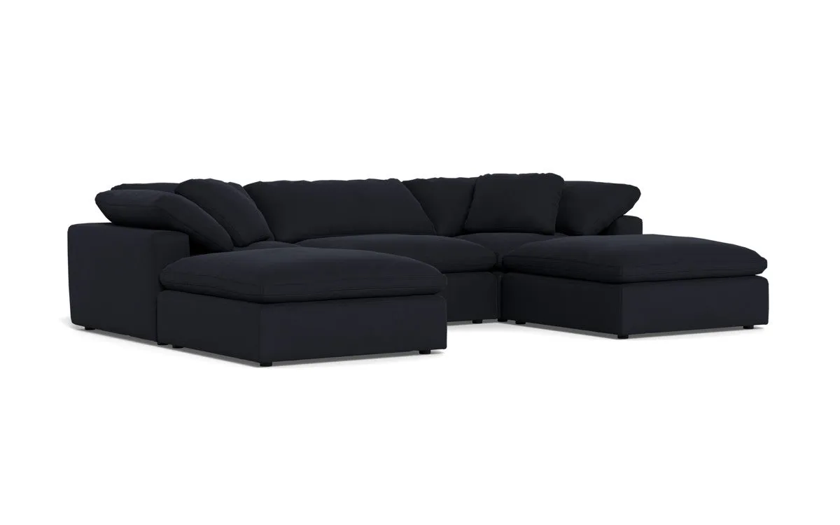 Fluffy 3 Piece Sofa W/Double Ottoman