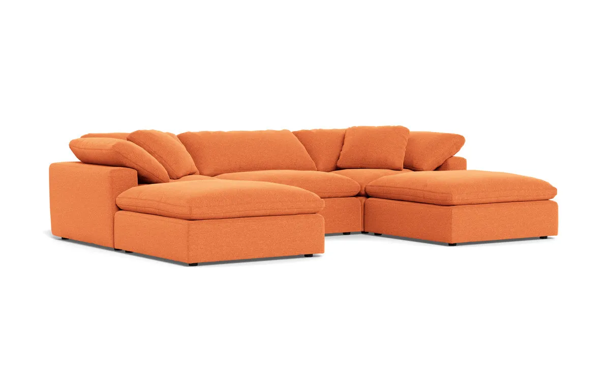 Fluffy 3 Piece Sofa W/Double Ottoman