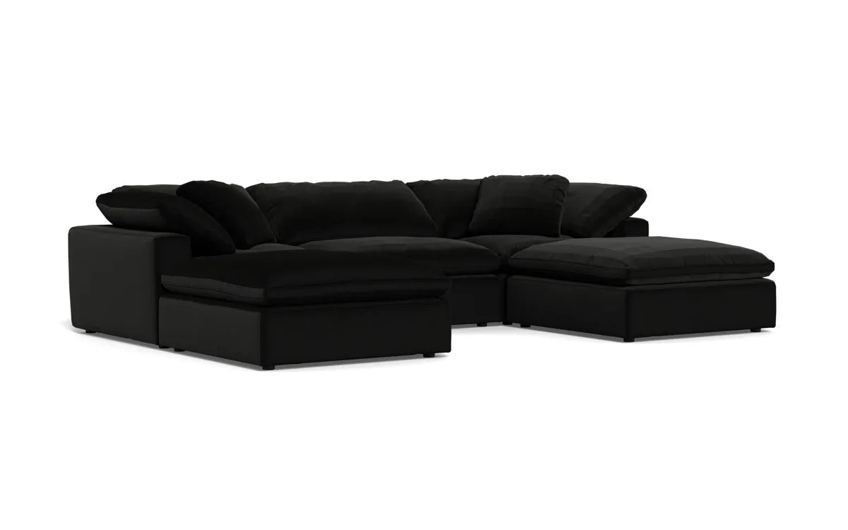 Fluffy 3 Piece Sofa W/Double Ottoman