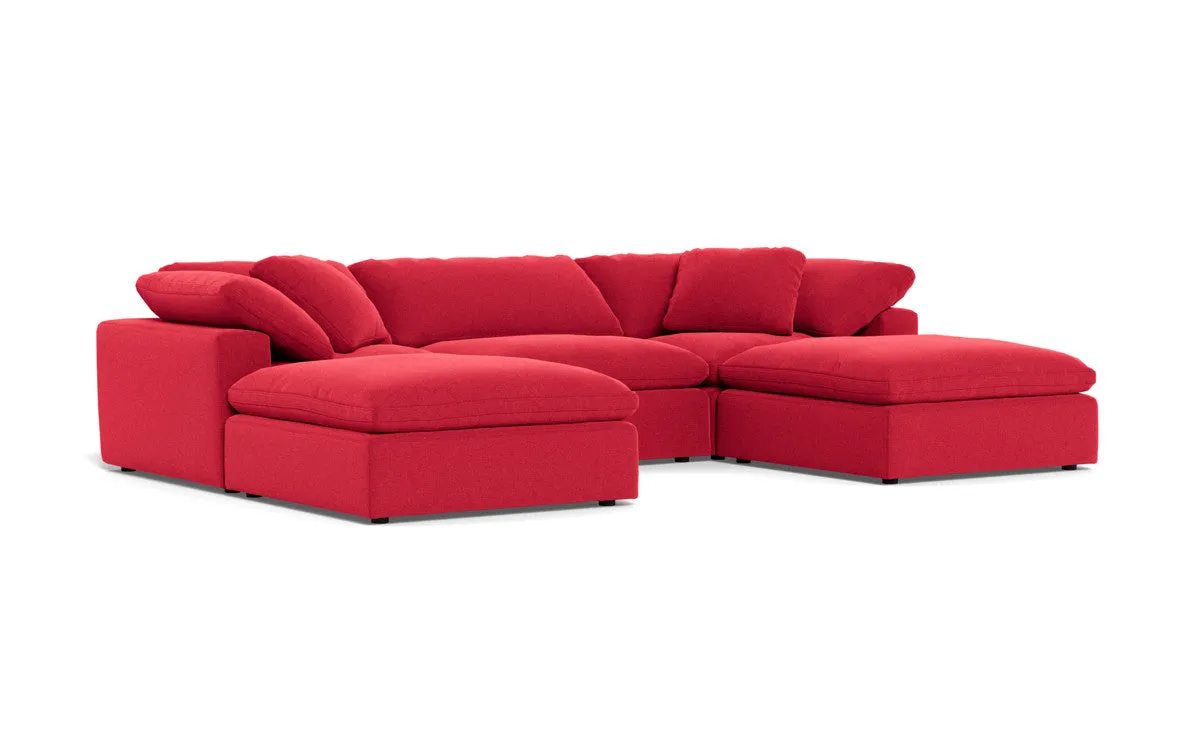 Fluffy 3 Piece Sofa W/Double Ottoman