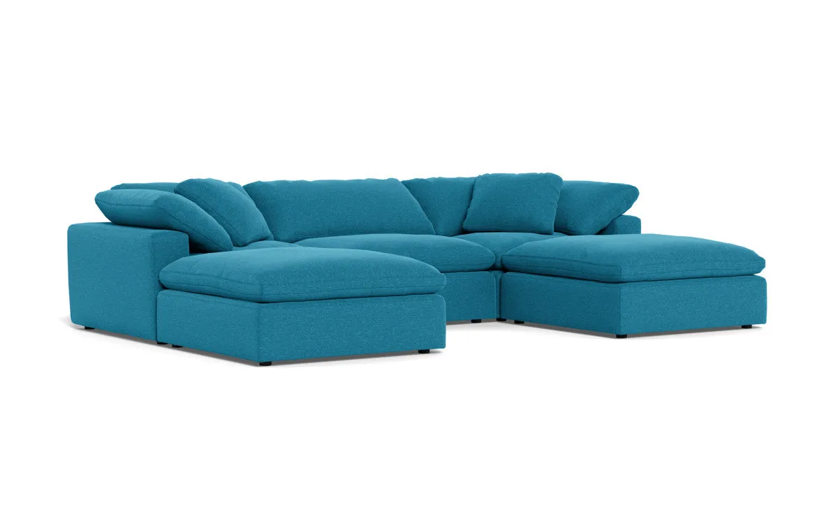 Fluffy 3 Piece Sofa W/Double Ottoman