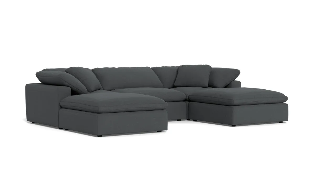 Fluffy 3 Piece Sofa W/Double Ottoman