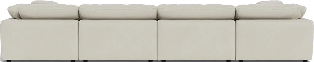 Fluffy 4 Piece Sectional W/Double Otto