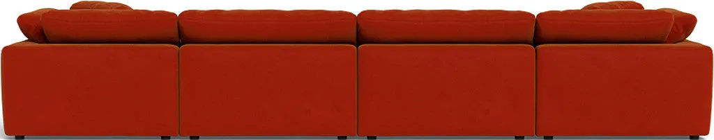Fluffy 4 Piece Sectional W/Double Otto