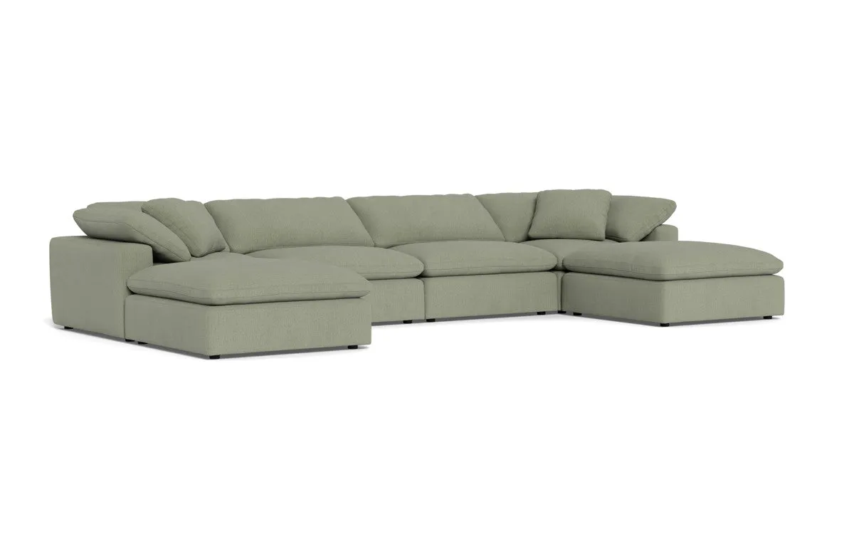 Fluffy 4 Piece Sectional W/Double Otto